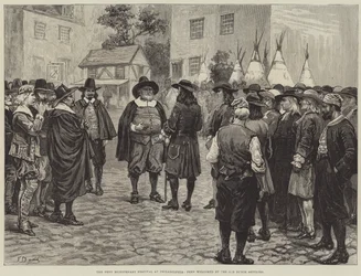 The Penn Bicentenary Festival at Philadelphia, Penn welcomed by the Old Dutch Settlers
